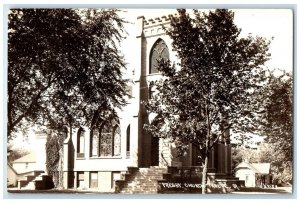 c1940's Presbyterian Church Scene Street Rolfe Iowa IA RPPC Photo Postcard