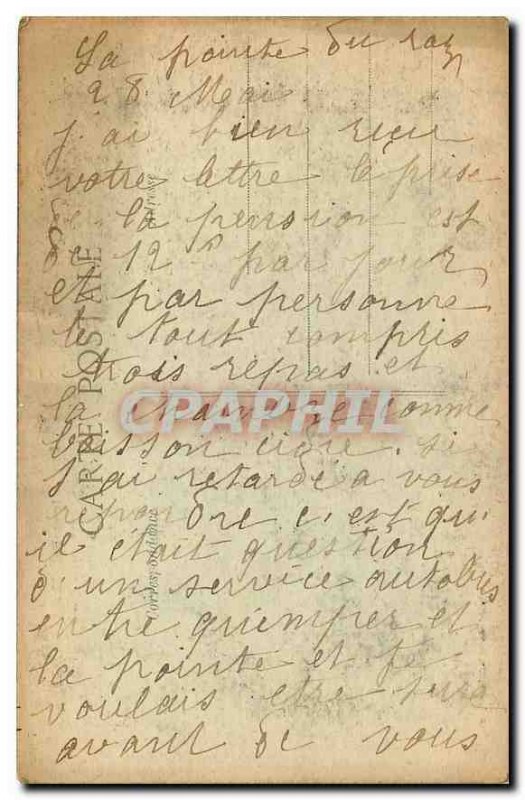 Old Postcard The Pointe du Raz Enter the Plogoft of the Devil's Chimney