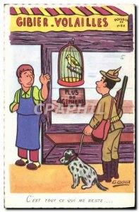 Old Postcard Fantasy Humor Hunting Game Hunter Bird Poultry