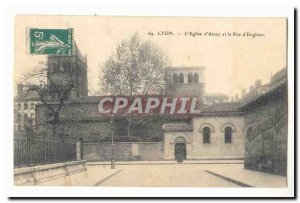 Lyon Old Postcard L & # 39eglise d & # 39Ainay and Rue d & # 39Enghien