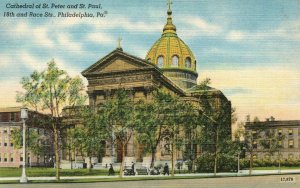 Vintage Postcard 1930's Cathedral of St. Peter and St. Paul Philadelphia Penn PA