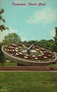 Postcard World's Largest Floral Clock & Round Planter Floral Frankfort Kentucky