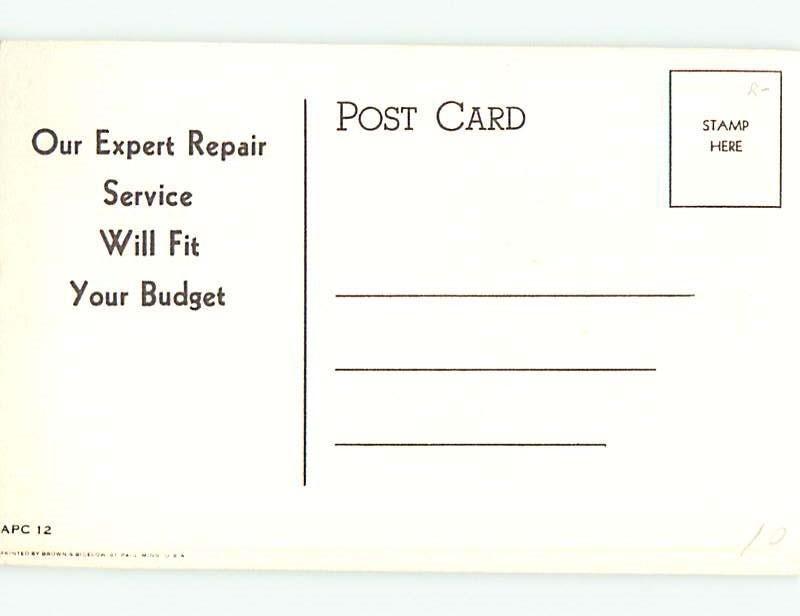 Pre1960 Postcard Ad DARNELL'S BODY SHOP MONKEYS SHOWN WA