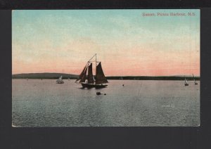 Canada Nova Scotia PICTOU HARBOUR with Sail Boat by Valentine & Sons ~ Und/B