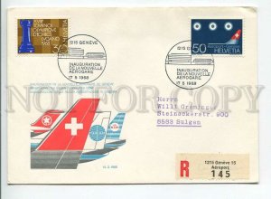 445136 Switzerland 1968 special cancellations Geneve registered airport