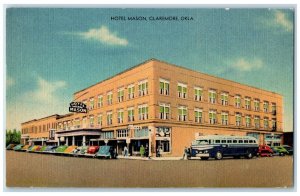 1908 Hotel Mason Exterior Roadside Claremore Oklahoma OK Posted Cars Postcard