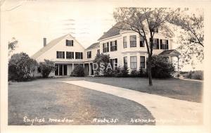 A94/ Kennebunkport Maine Me RPPC Real Photo Postcard 1941 English Meadow Inn