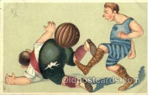 Soccer 1909 very small tear left edge, minor markings on card, postal used 1909