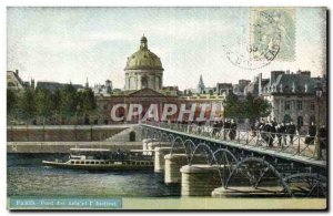 Paris - Pont des Arts and L & # 39Institut - Old Postcard