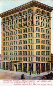 USA California San Diego American National Bank Building Vintage Postcard C226