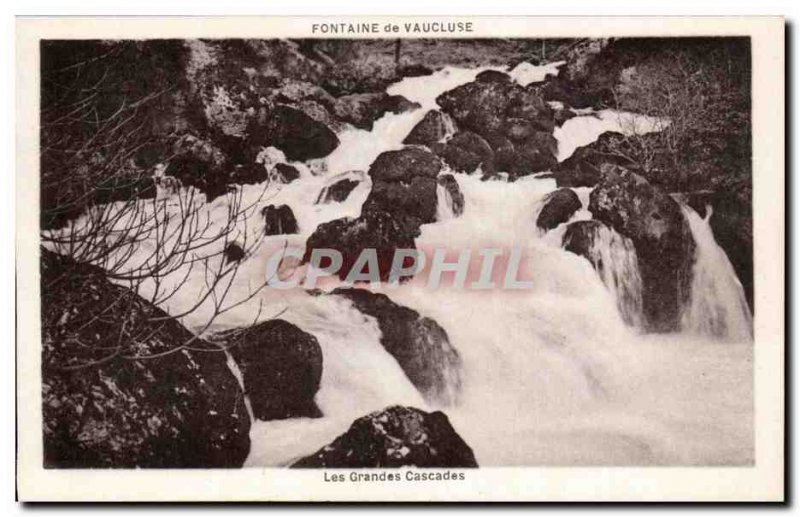 Old Postcard Fontaine de Vaucluse The large waterfalls