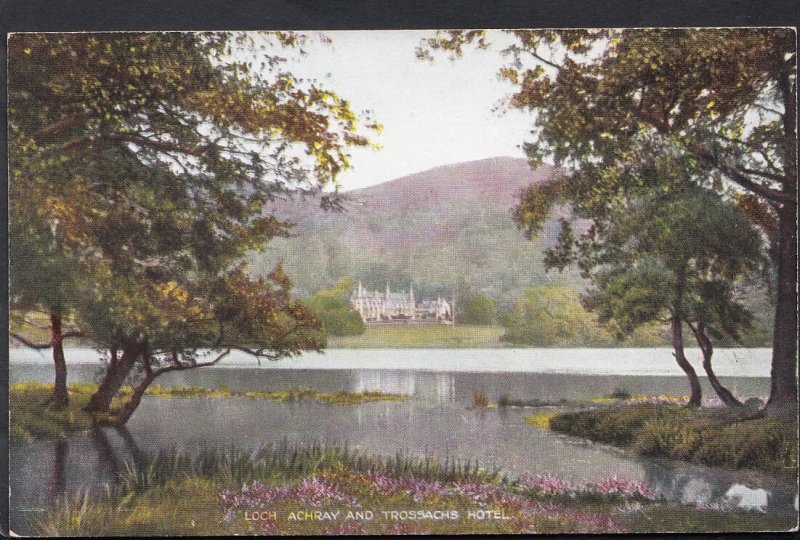 Scotland Postcard - Loch Achray and Trossachs Hotel   RS3544