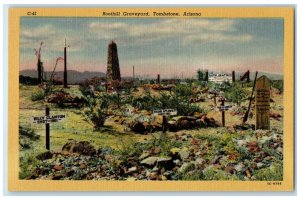 c1940's Boothill Graveyard Scene Tombstone Arizona AZ Unposted Vintage Postcard