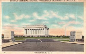 Vintage Postcard 1930's Lincoln Memorial Monument Building Washington D.C.