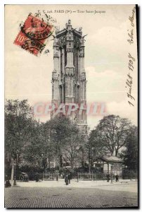 Postcard Old Paris St Jacques Tower I.