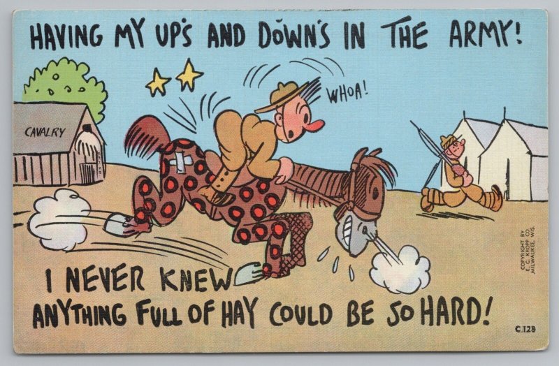 Man On Lively HorseHaving Ups & DownsVtg