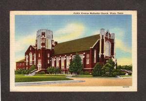 TX Austin Ave Methodist Church Waco Texas Postcard Linen PC