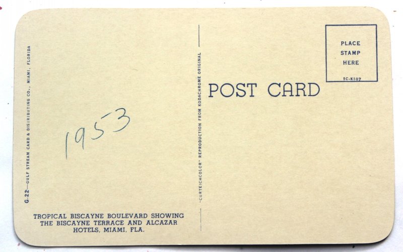 10820 Tropical Biscayne Boulevard, Miami, Florida 1953