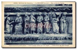 Postcard Old Surroundings of Chambery's Lake Bourget Bas reliefs of the churc...