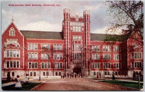 VINTAGE POSTCARD ENGLEWOOD HIGH SCHOOL IN CHICAGO ILLINOIS c. 1907-1915