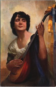 Beautiful Women C Weber Lieder zur Laute Vintage Postcard C117