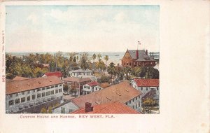 CUSTOM HOUSE & HARBOR KEY WEST FLORIDA POSTCARD (c. 1905)