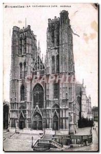 Old Postcard The Cathedral Brussels