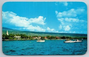 Kailua Bay Kona Makuaikaua Church Steeple Hulihee Palace HI Postcard D22