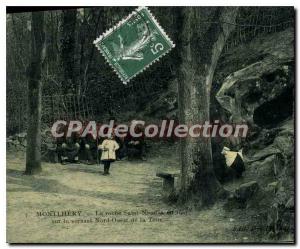 Postcard Old Saint Nicolas Montlhery rock in 1907 on the northwest side of th...