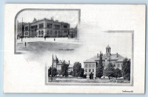 Indianapolis Indiana IN Postcard City Library Butler College Multiview News 1905
