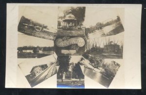 RPPC MARENGO IOWA RAILROAD DEPOT MULTI VIEW PLAGMAN REAL PHOTO POSTCARD