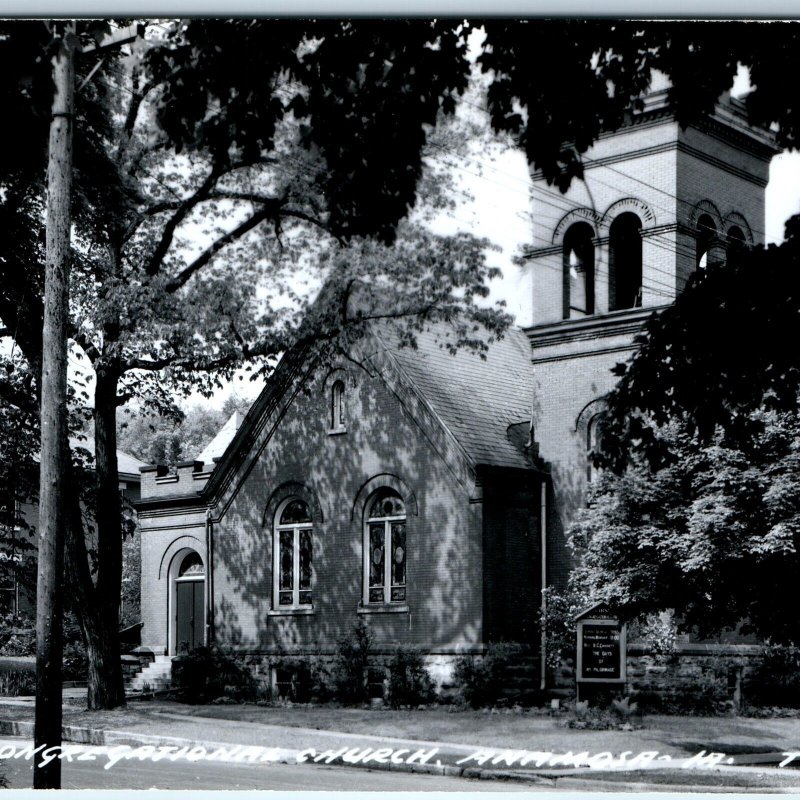 c1950s Anamosa, IA RPPC Congregational Church Bldg. Real Photo Postcard A103