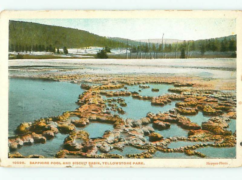 Vintage Post Card 10096 Saphire Pool Biscuit  Yellowstone Park Wyoming   # 4388