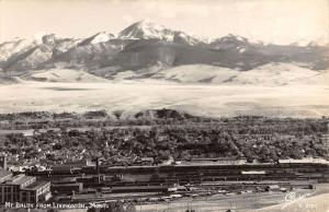 Livingston Montana Mt Baldy Birdseye View Real Photo Antique Postcard K16301