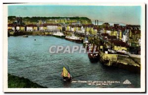 Old Postcard Dieppe Vue Generale of & # 39Avant Port and Quai Herni Boat IV