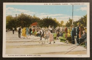 Vintage Colorized Photo Postcard Mirror Lake Park St Petersburg Florida