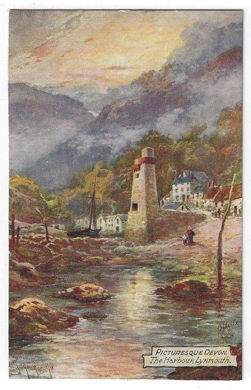 Vintage Postcard View, Picturesque DEVON, The Harbour LYNMOUTH, Raphael Tuck