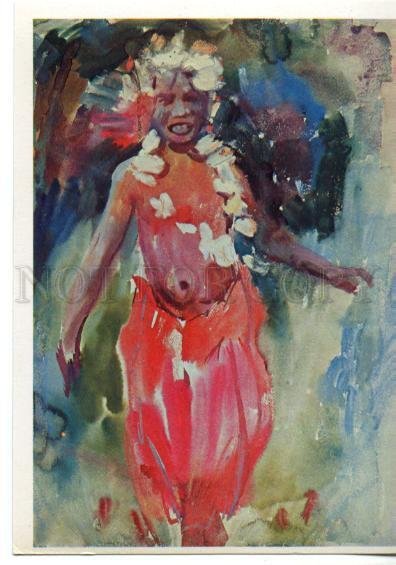 153518 OCEANIA Polynesia Samoa Dancing Girl by Plakhova OLD