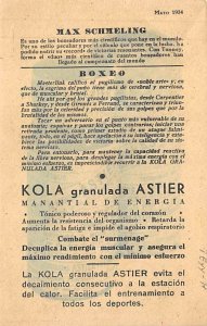 Max Schmeling Boxing Trade card backing Unused