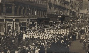 WWI Military Parade Navy Jackies Manhattan New York City NY Real Photo Postcard