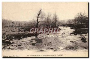 Old Postcard View of the & # 39Elee the big bridge near the FAquet