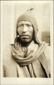 Bolivia? Native Man Close-Up Ethnography c1910 Real Photo Postcard dcn