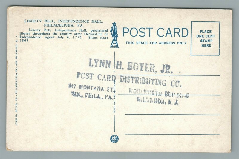 ANTIQUE POSTCARD DISTRIBUTING PHILADELPHIA PA WILDWOOD NJ ADVERTISING