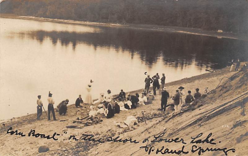 Corn roast on the shore of the lower Lake Beach Scenes Writing on Back 