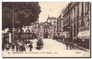 Postcard Old Bordeaux Gambetta Square and door Dijeaux