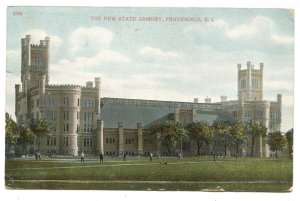 Postcard The New State Armory Providence RI Rhode Island 1909