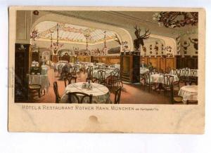 258499 GERMANY MUNCHEN Hotel restaurant Rother Hahn litho PC