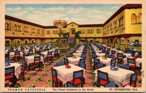 Linen Postcard The Tramor Cafeteria in St. Petersburg, Florida