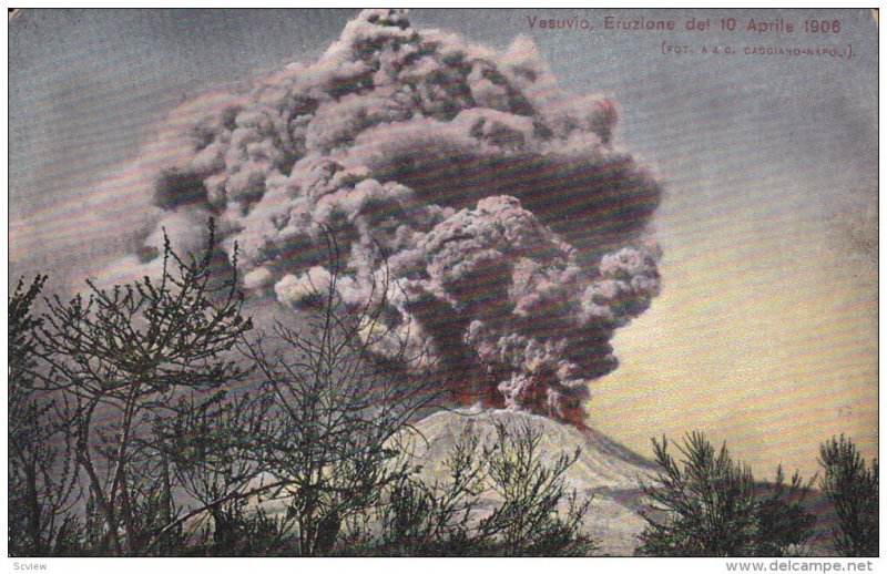 ITALY, 1900's; Vesuvio, Eruzione Del 10 Aprile 1906