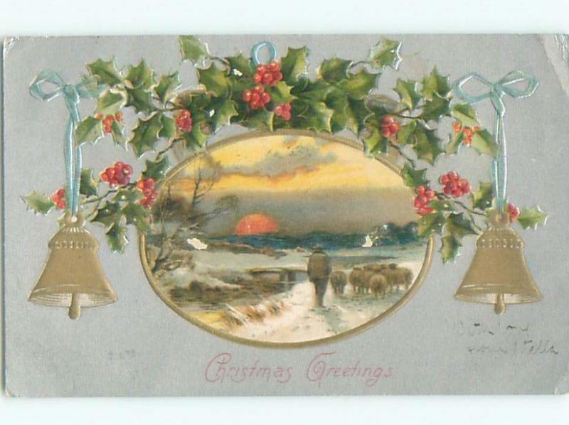 Divided-Back CHRISTMAS SCENE Great Postcard W9149